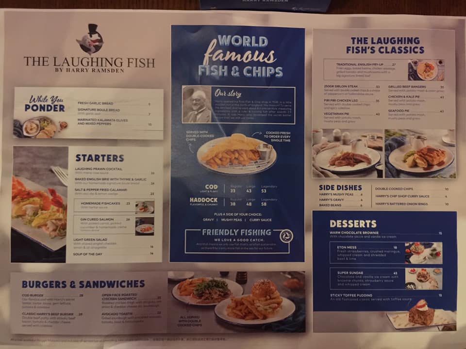 the laughing fish by Harry Ramsden menu