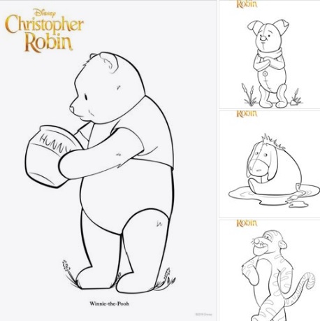 winnie the pooh colouring pages