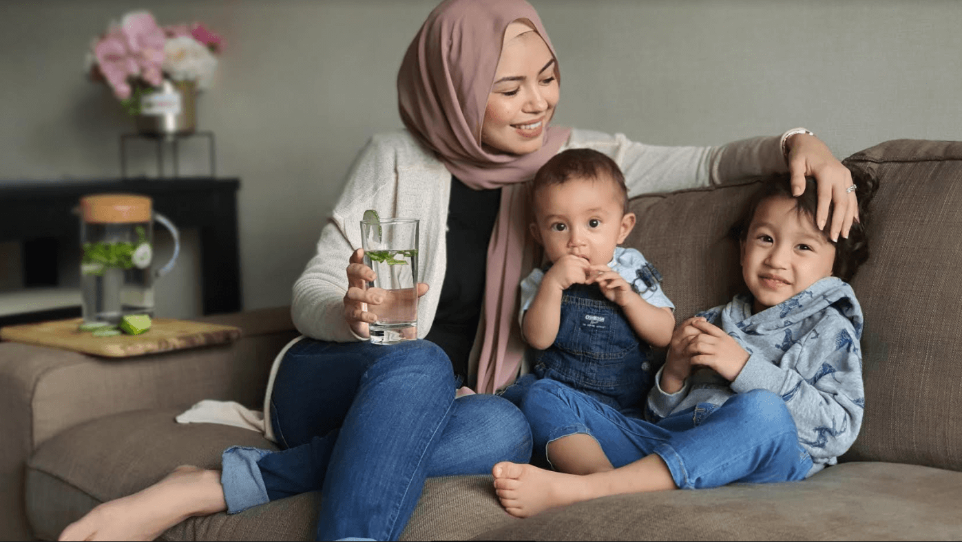 Nawal with her two little boys