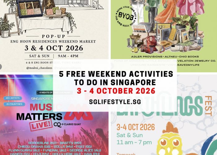 5 FREE WEEKEND ACTIVITIES TO DO IN SINGAPORE [3 - 4 OCTOBER 2026]